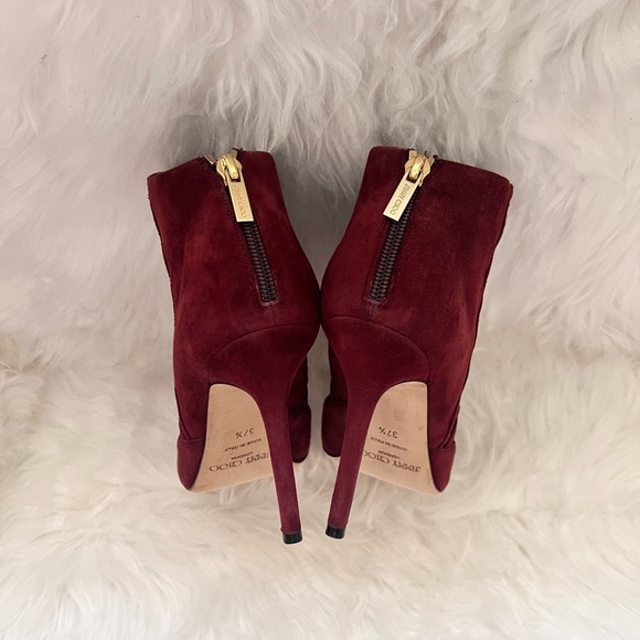 *SOLD* JIMMY CHOO Logo Dane Open Toe Caged Suede Booties - Picture 10 of 12